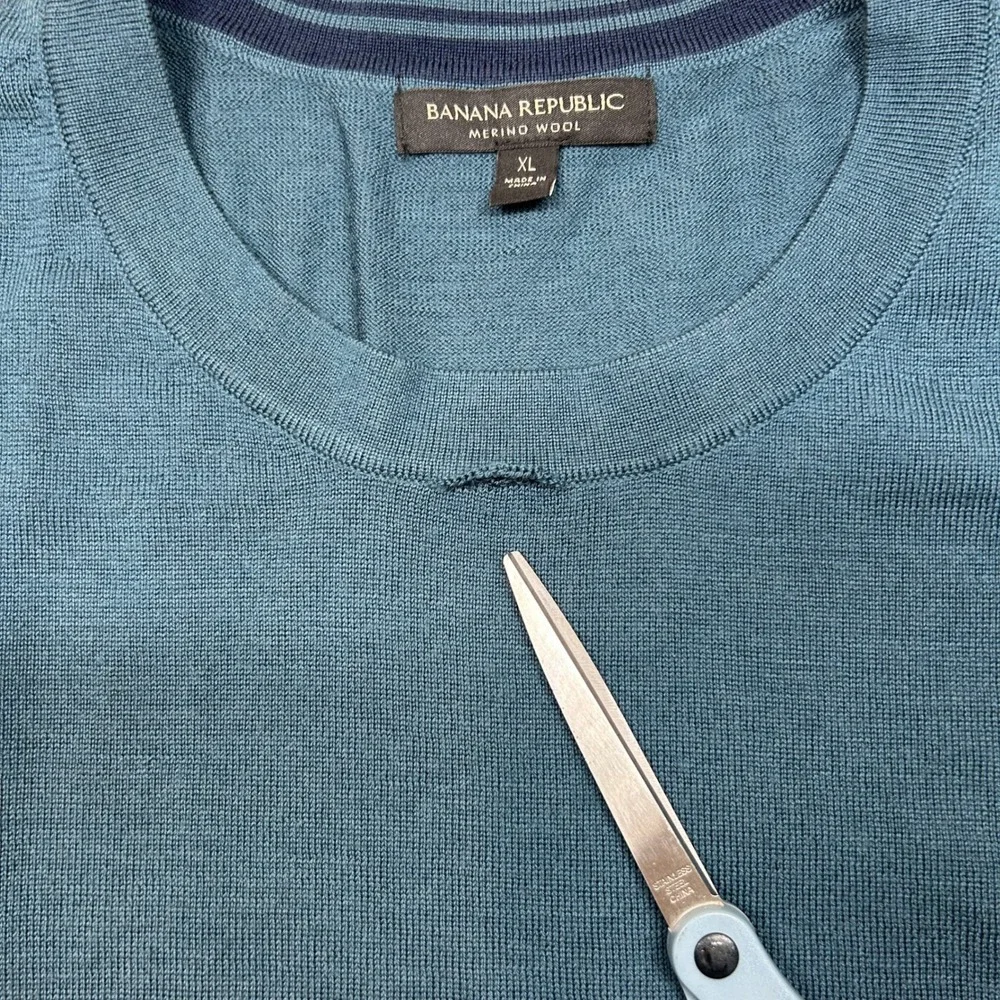 Banana Republic Sweater Mens‎ XL Crew Neck Long Sleeve Knit Pullover Teal 7619